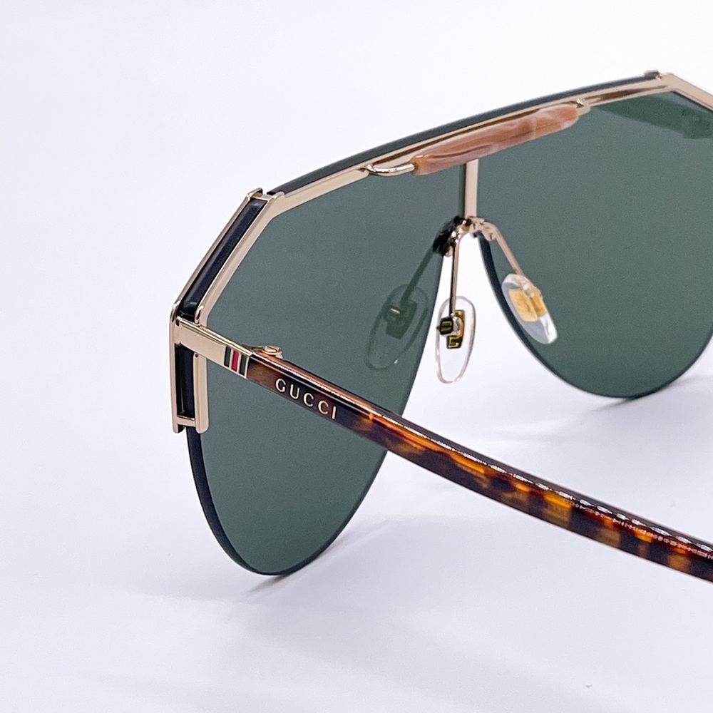 NEW GUCCI GG0584S 002 UNISEX SHIELD SUNGLASSES GUCCI GG0584S GREEN - Picture 5 of 11